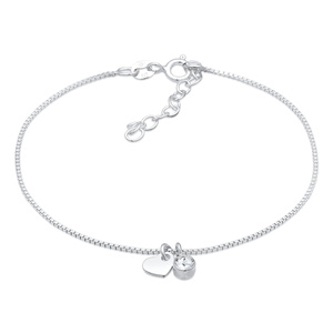 Elli Bracelet Femmes Pendentif Cœur Amour avec Cristal en Argent Sterling 925 Bracelet