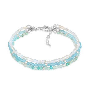 Elli PREMIUM Bracelet Femmes Couches 3 rangs de perles avec pierre de lune et ama Bracelet 