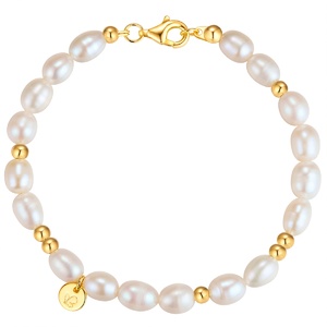 Süwasser-Zuchtperle en Perlenarmband en Perlen-Armband Bracelet