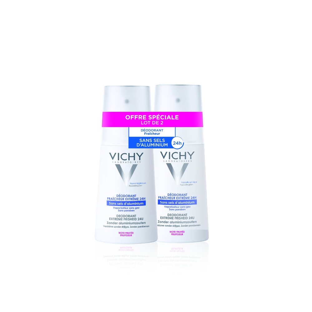Vichy Déodorants Déodorant ultra-frais 24h parfum fruité- Spray 2x100 ml
