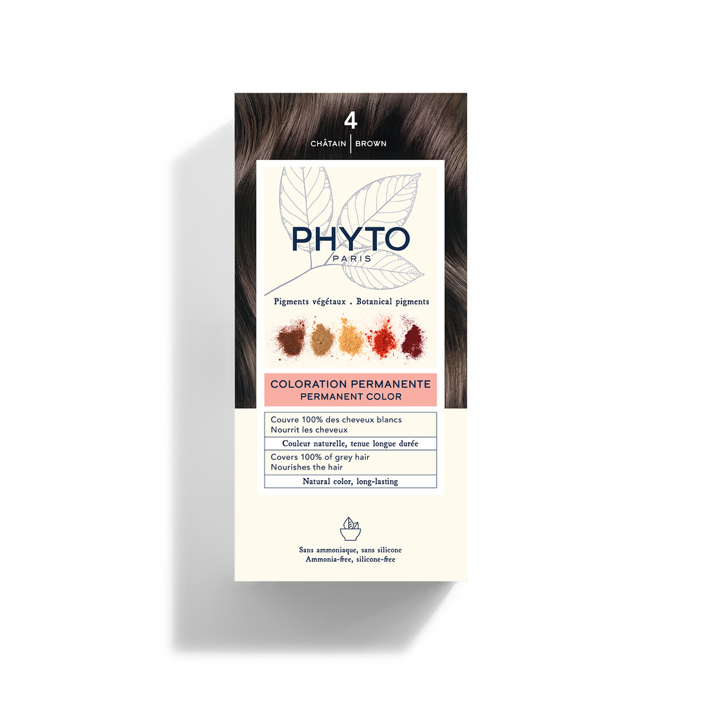 Phyto - Coloration Permanente 4 Châtain Kit coloration 112 ml