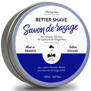 Savon de rasage naturel - Better Shave Savon de Rasage Traditionnel Anti-Irritations Made in France pour Hommes 