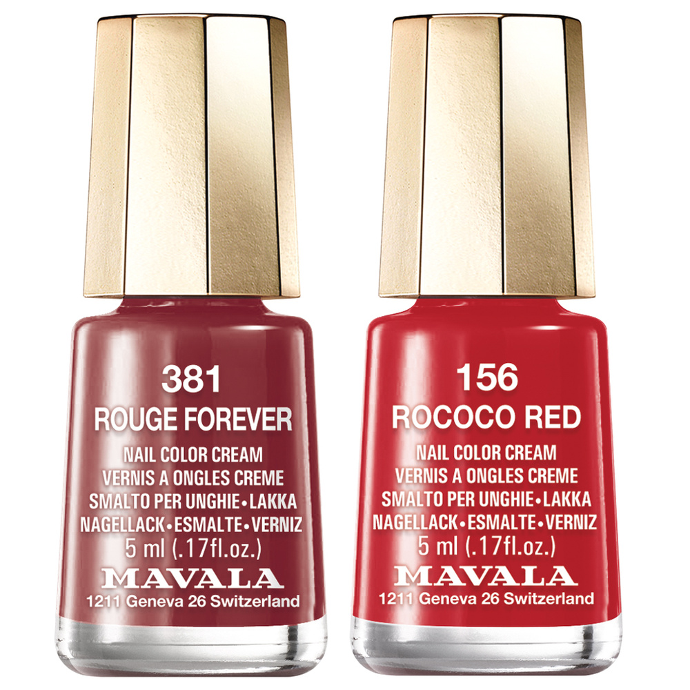 Mavala Les Mini Vernis KIT SWISS MOUNTAIN MISS TRENDY FOREVER (ROUGE FOREVER, ROCOCO RED) - 2 x 5 ml