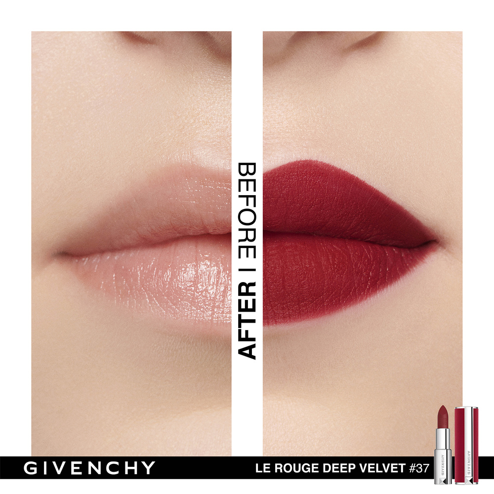 Givenchy | LE ROUGE Rouge à lèvres fini mat lumineux, mat poudré ou  brillant scintillant. - N°37 - Rouge grainé - Fini mat poudré. - Rouge