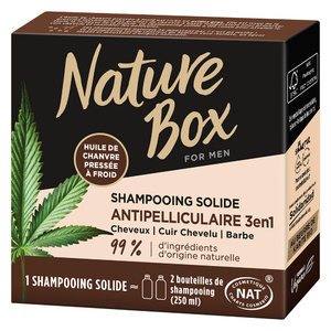 NATURE BOX MEN SHAMPOOING SOLIDE CHANVRE 85g SHAMPOOING SOLIDE
