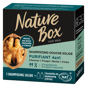 NATURE BOX MEN SHAMPOOING SOLIDE NOIX 85g SHAMPOOING SOLIDE
