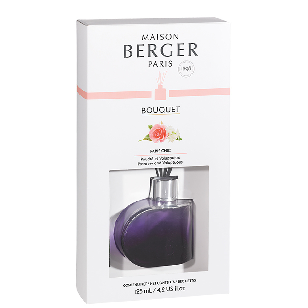 Maison Berger Coffret insitutionnel bouquet parfumé Alliance violet 125ml pré-rempli du parfum Paris Chic + brins Mixte