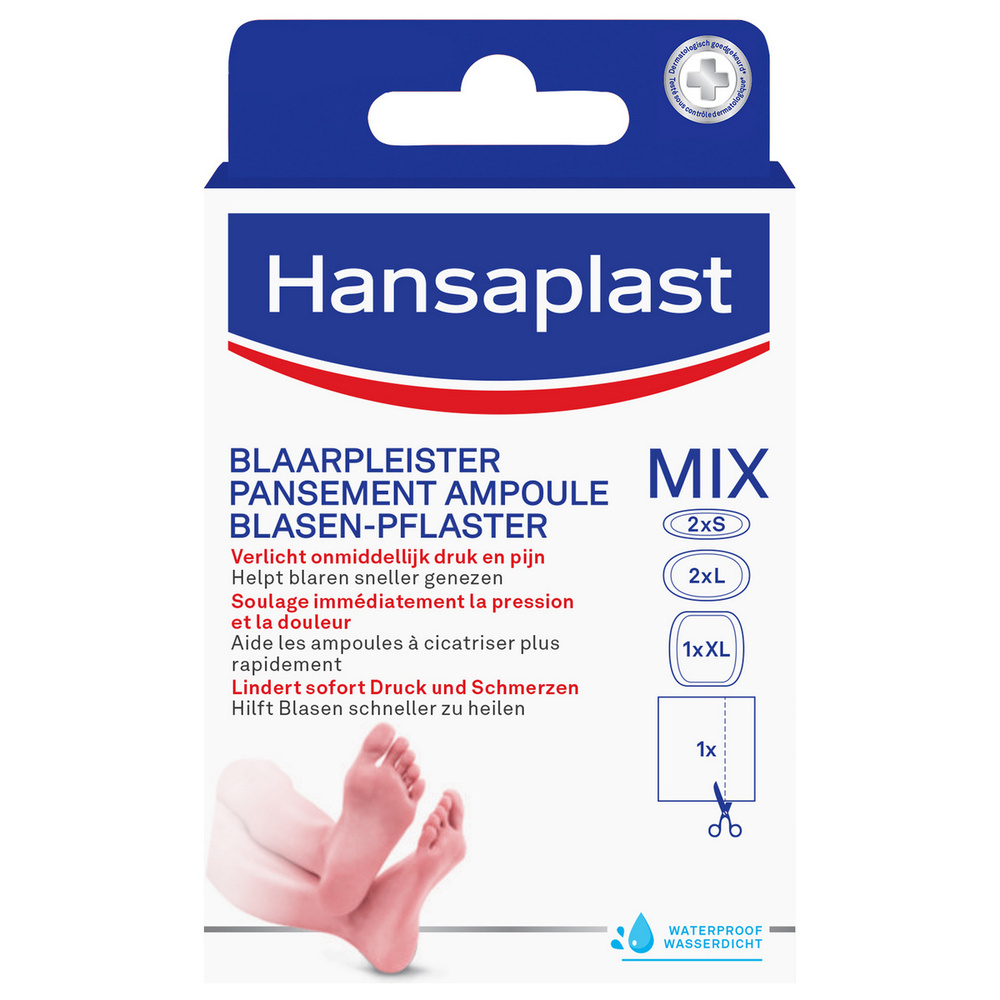 hansaplast Soin des Pieds Pansements Ampoules Hydrocolloïdes Mix Pack x6