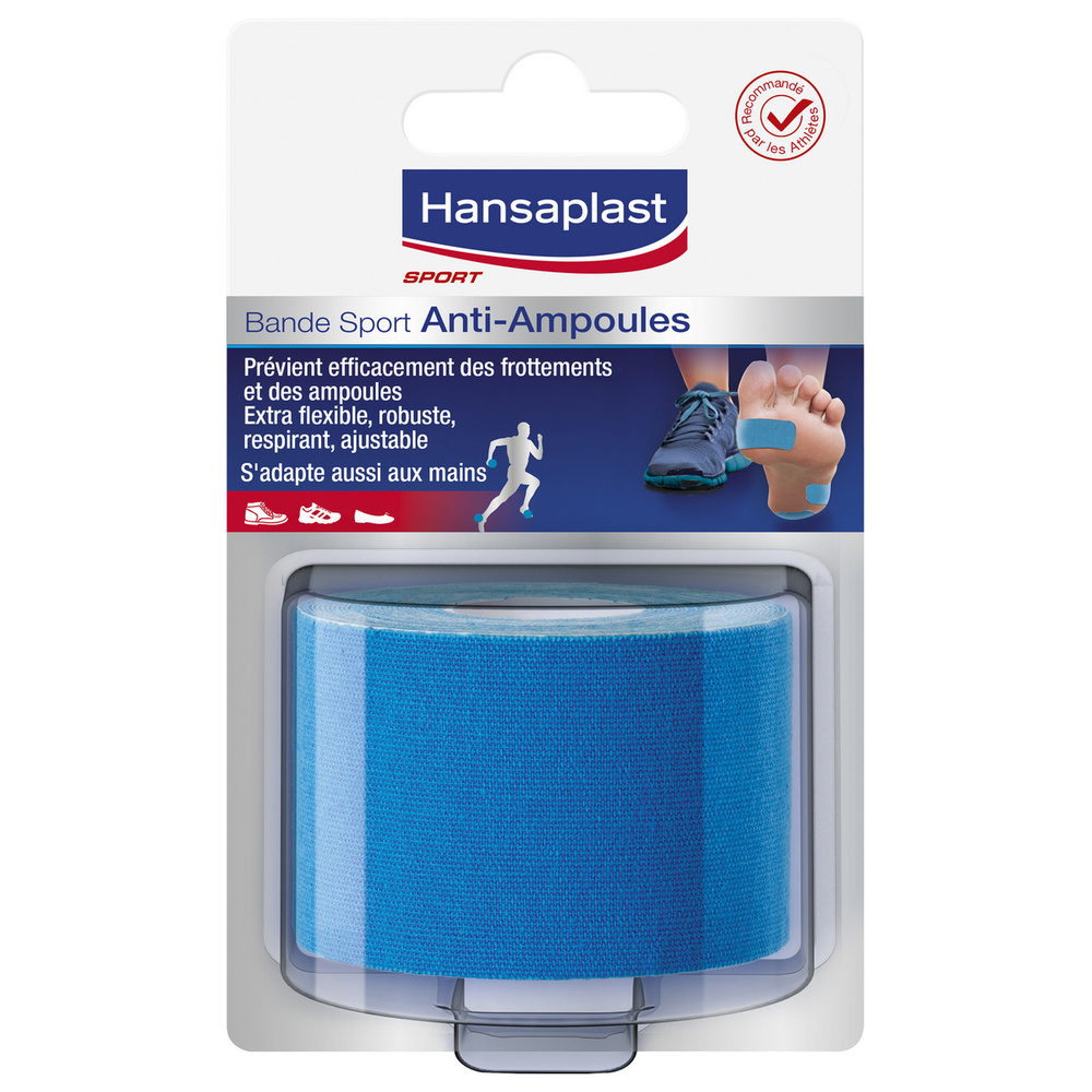 hansaplast Premiers secours Bande Sport Anti-Ampoules - 2,5m x 5cm