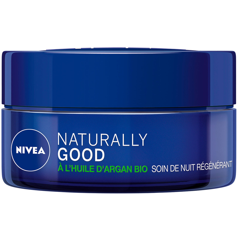 nivea - NATURALLY GOOD - Crème de nuit Huile d'Argan BIO Soin visage régénérant 50 ml