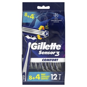Gillette Sensor3 Rasoir Jetable 8+4 Rasoirs Jetables 