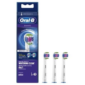 Oral-B 3D White Brossette Avec CleanMaximiser, 3 Brossettes De Rechange