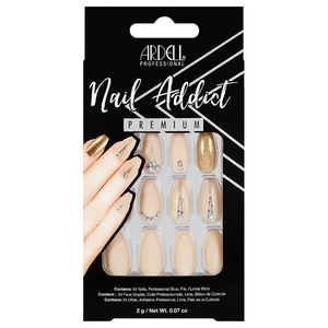 Nail Addict Nude Jeweled Faux-ongles prêt à poser Ardell avec accessoires
