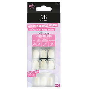 24 FAUX-ONGLES NATURE MI-LONGS FAUX-ONGLES