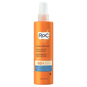 RoC Soleil Protect Lait Corps Spray Hydratant SPF50+ 200ml Crème Solaire Corps 