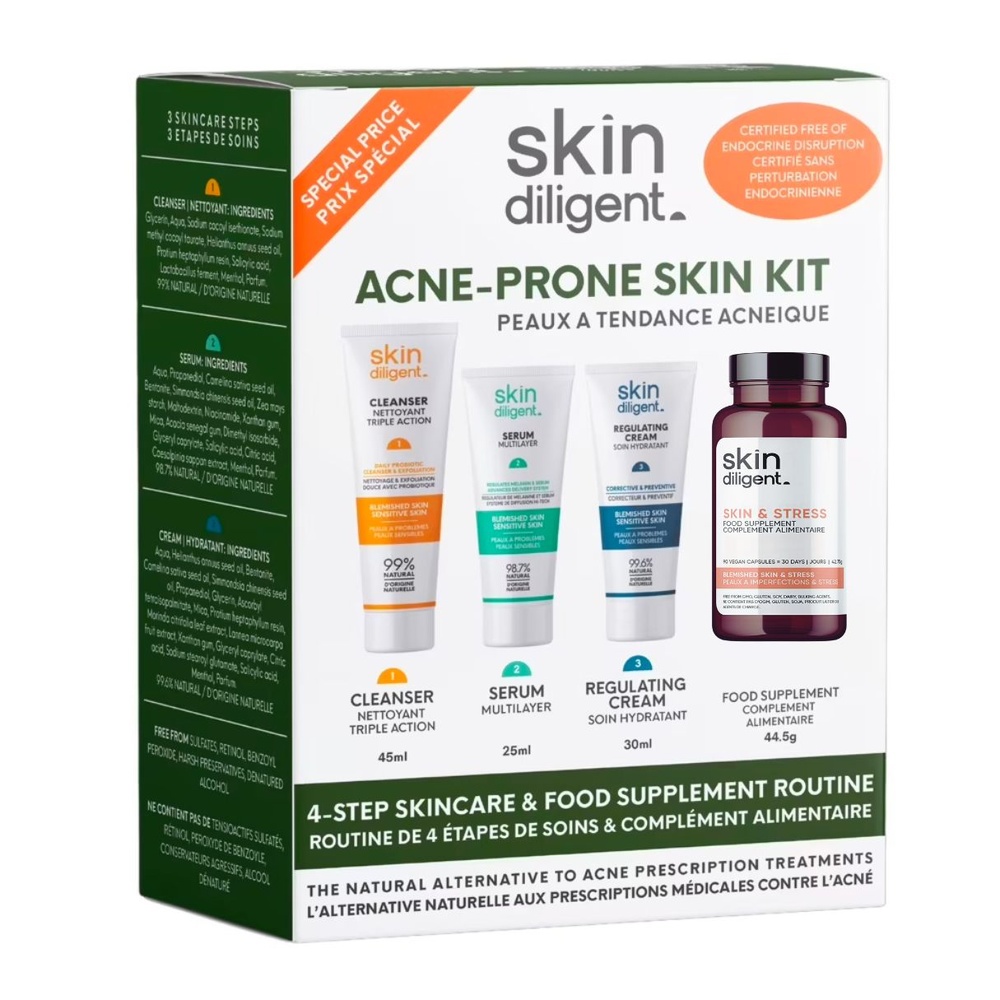 skin diligent - Coffret Acne-Prone Skin In & Out: Skincare Complément Alimentaire 1 unité