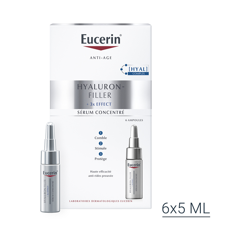 eucerin - HYALURON-FILLER + 3x EFFECT Sérum Concentré 6x5ml anti-âge 6 un