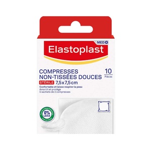 Elastoplast Med Compresses Non Tissées - 10 pc - Format 7,5x7,5 cm Compresses