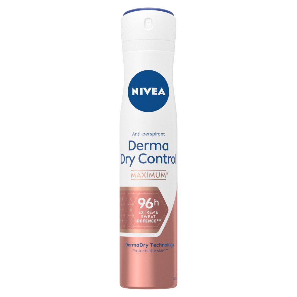nivea - DERMA DRY CONTROL - Déodorant Spray Protection excessive 96h 200ml spray 95H Femme