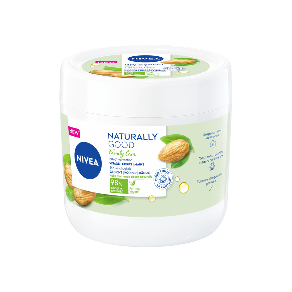 nivea - NATURALLY GOOD - Crème multi-usage Family 450 ml Soin visage corps et mains Famille
