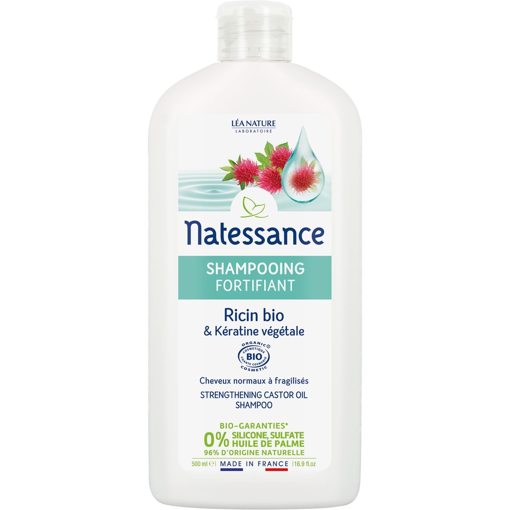 natessance - Shampooing fortifiant - Ricin Bio & Kératine végétale 500 ml