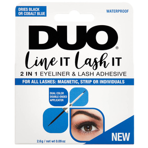 Duo Line It Lash It  colle/feutre 2 in 1 bicolore noir et bleu marine 5,2g 2 en 1 : Eyeliner bicolore et adhésif pour franges de faux-cils