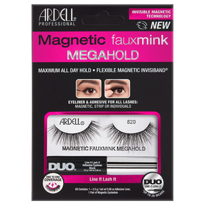 Faux-Cils Magnétique Faux Mink n°820 avec colle/feutre eyeliner Duo 2,5g Faux-Cils Magnétiques en frange réutilisables, avec colle/feutre eyeliner inclus