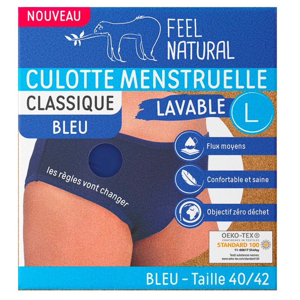 feel natural - Culotte menstruelle Classique bleu - tai lle XS (34/36) 1  unité Nocibe