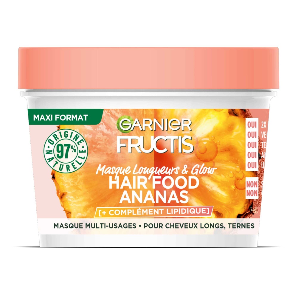 garnier - Fructis HairFood Masque Multi-Usages Ananas Cheveux longs et ternes 390 ml