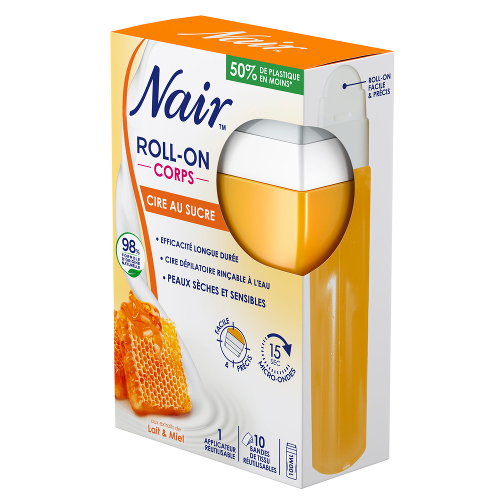 nair - Roll - On cire au sucre "lait & miel" Cire roll-on 100 ml