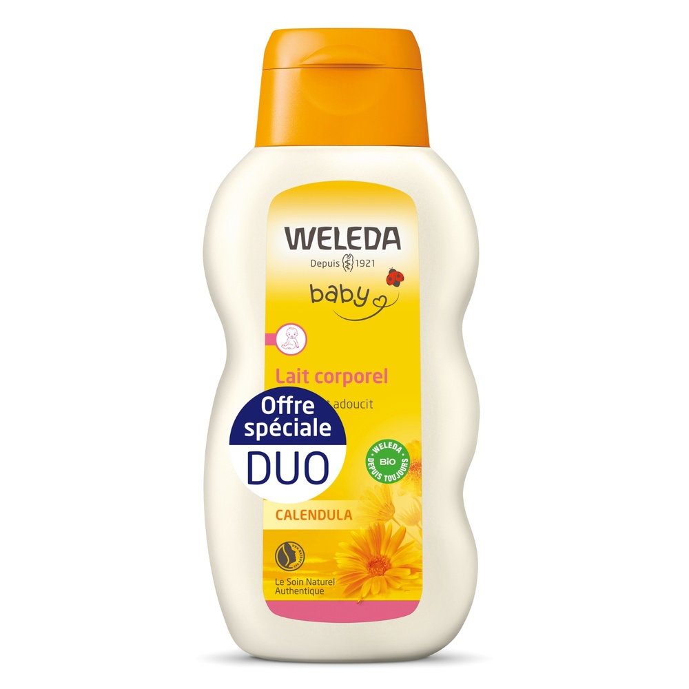 WELEDA - Duo Lait corporel Calendula - 2 x 200 ml Bébé 1 unité