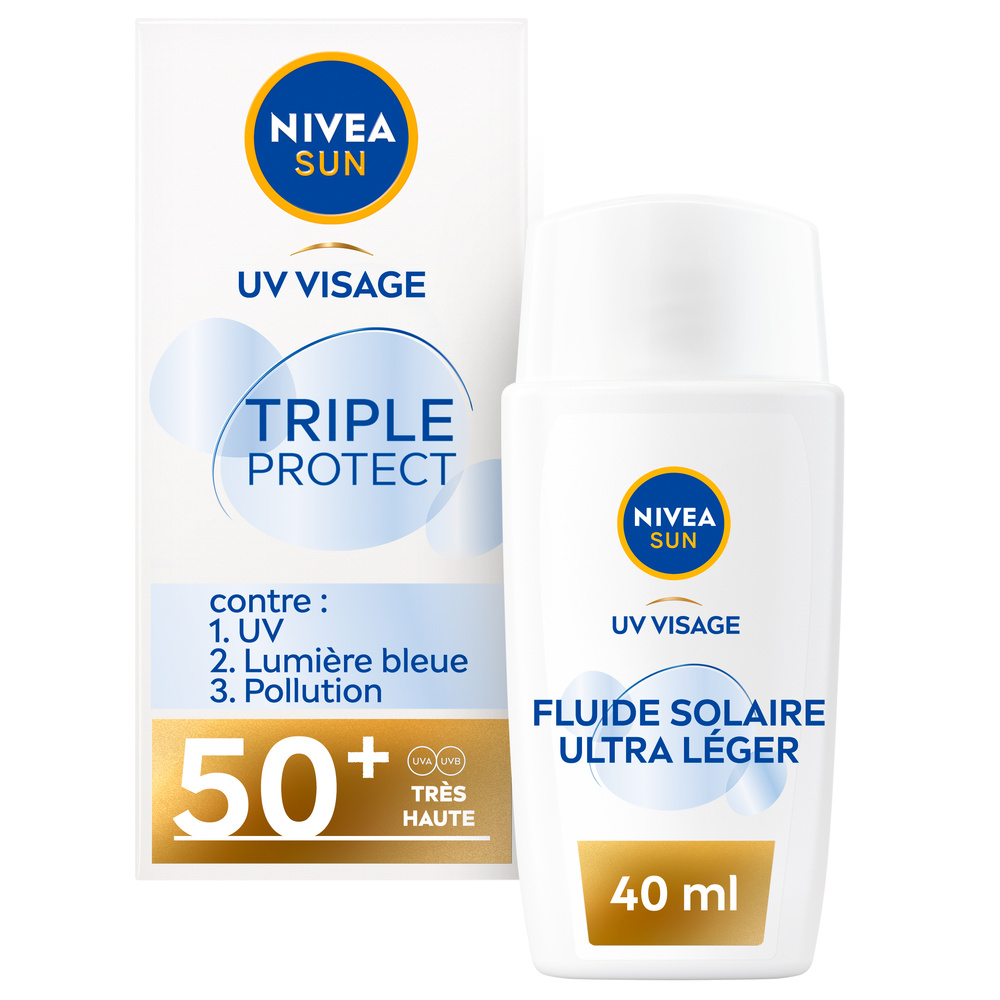 nivea - PROTECTION SUN VISAGE - Fluide triple action 40ml Protection solaire visage FPS50+