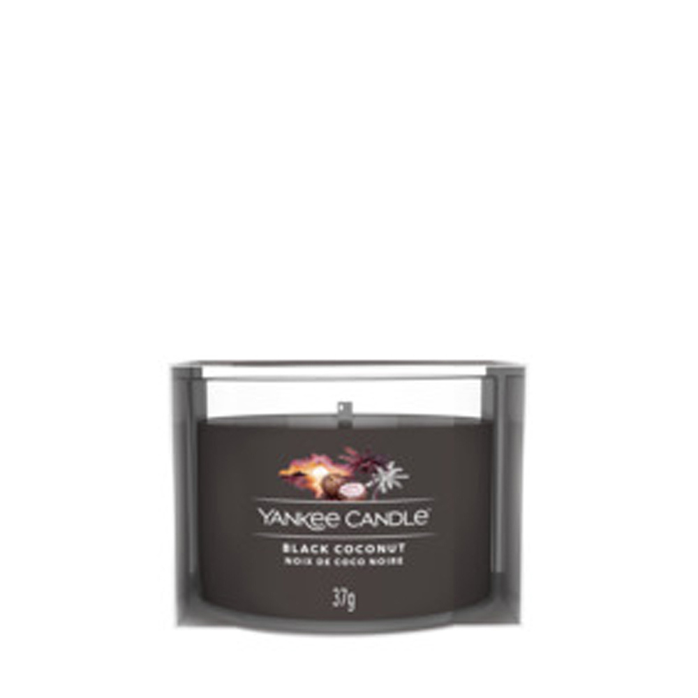 yankee candle - Votive en Verre Noix de Coco Noir Bougie Parfumée 37 g