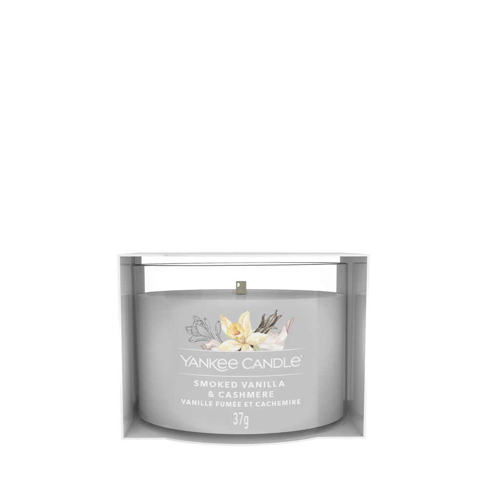 yankee candle - Votive en Verre Vanille Fumée et Cachemire Bougie Parfumée 37 g