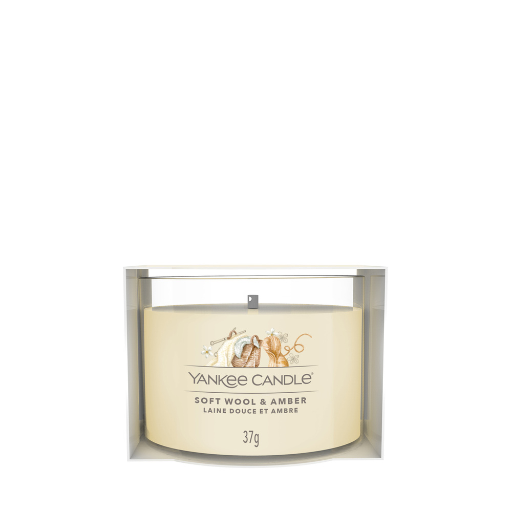 yankee candle - Votive en Verre Laine Douce et Ambre Bougie Parfumée 37 g