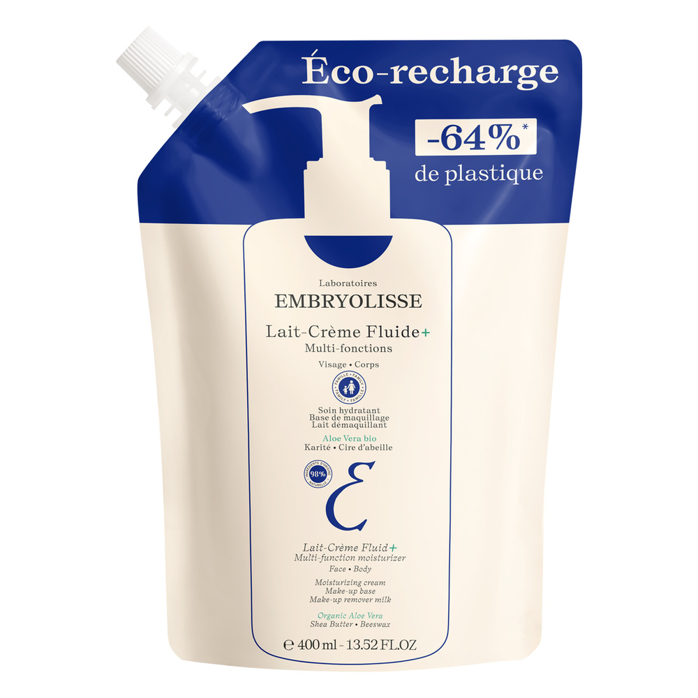 embryolisse - Lait-Crème Fluide+ éco-recharge Lait crème hydratant multi-fonctions 6 en 1 400 ml