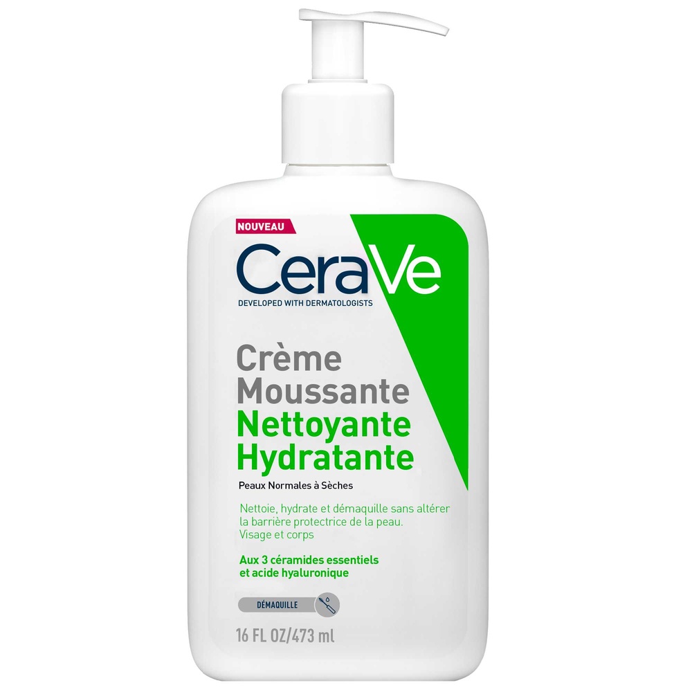 CeraVe - Crème Moussante Nettoyante Hydratante Visage moussante 473 ml