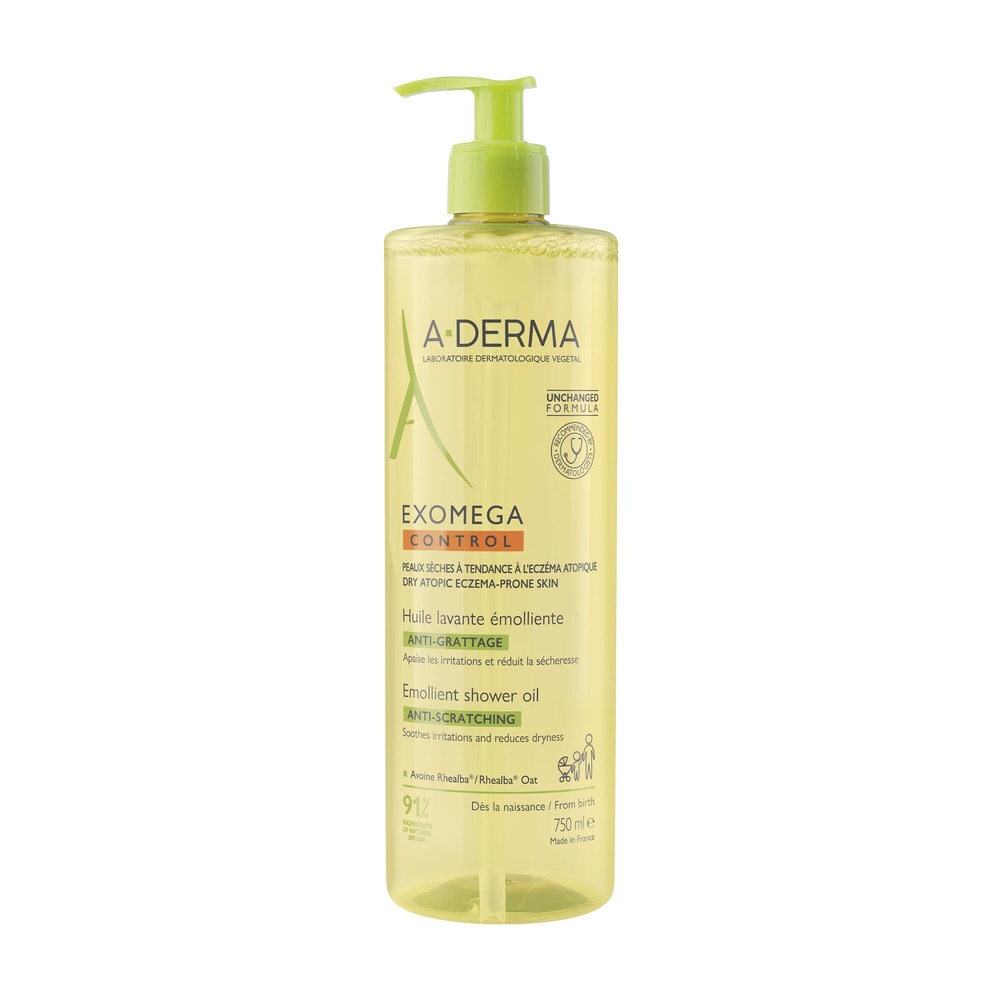 A-Derma - Exomega Control Anti-grattage Huile lavante émolliente 750 ml