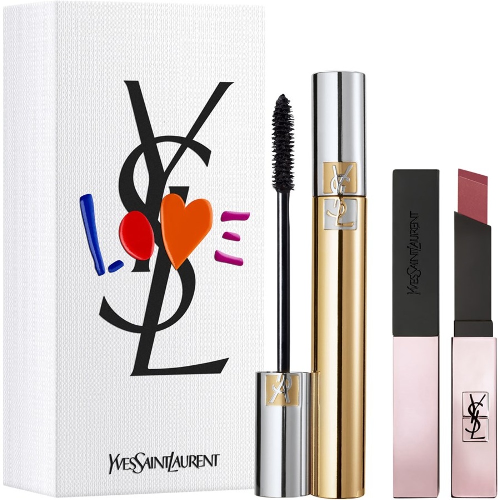 Yves Saint Laurent | Coffret cadeau  - Mascara Volume Effet Faux Cils No. 1 Noir 7,5 ml + Rouge Pur Couture The Slim Glow Matte No. 203 - Transparent